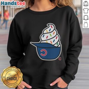 Alt Text: Awesome Chicago Cubs ice cream sweatshirt featuring team colors and logo, perfect for fans and cozy wear.