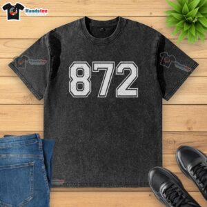 Official Chicago Illinois Area Code 872 washed t-shirt featuring a stylish design and comfortable fit for Chicago fans.