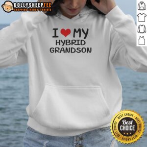 Awesome I Love My Hybrid Grandson Hoodie featuring a stylish design, perfect for proud grandparents and cozy wear.