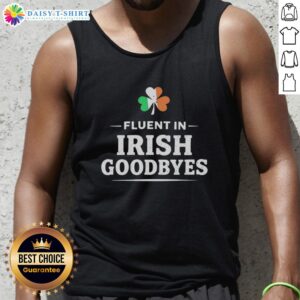 Stylish tank top featuring a shamrock shape and the Italy flag, perfect for saying goodbyes in fluent Irish.