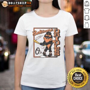 Alt Text: Original Baltimore Orioles Oriole Bird Ladies Tee featuring vibrant team colors and logo for Orioles fans.