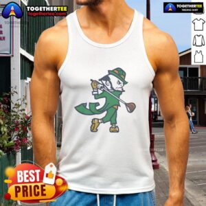 Top Notre Dame Fighting Irish golf tank top featuring vibrant team colors and logo, perfect for sports fans and summer wear.