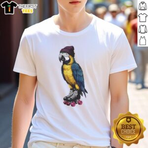 Premium Roller Skating Parrot Graphic T-Shirt featuring a vibrant parrot design on a stylish tee, perfect for skaters.