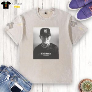 Alt Text: Original Lou Holtz 1937-2026 washed t-shirt featuring classic design and soft fabric, perfect for fans and collectors.