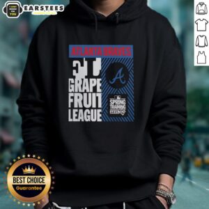 Hot Atlanta Braves Grapefruit League Spring Training 2026 hoodie displayed on a hanger, showcasing team colors and logo.