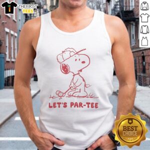 Premium Peanuts Snoopy Golf Team Let's Par Tee Tank Top featuring a fun Snoopy design for golf enthusiasts.
