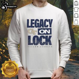 Premium Georgia Tech Yellow Jackets NCAA 2026 Legacy On Lock-On Sweatshirt in navy with logo and stylish design.