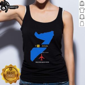 Original Arrivals Welcome Back Home tank top featuring a stylish design perfect for casual wear and summer outings.