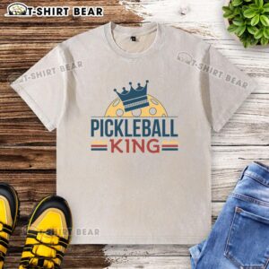 Nice Pickleball King washed t-shirt in vibrant colors, perfect for pickleball enthusiasts and casual wear.