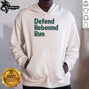 Official Defend Rebound Run Hoodie in black, featuring a stylish design perfect for athletic wear and casual outings.