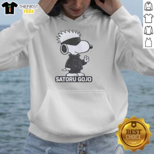Alt Text: Stylish Pretty Snoopy Satoru Gojo hoodie featuring vibrant designs, perfect for fans of anime and streetwear fashion.