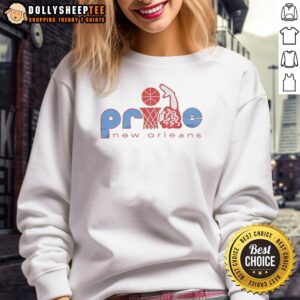 Cozy Top New Orleans Pride sweatshirt featuring vibrant colors and a festive design celebrating LGBTQ+ pride.