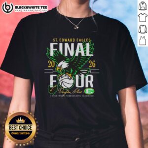 Alt Text: Top 2026 St. Edward Basketball Final 4 Pickerington Central Ladies Tee featuring vibrant team colors and logo.