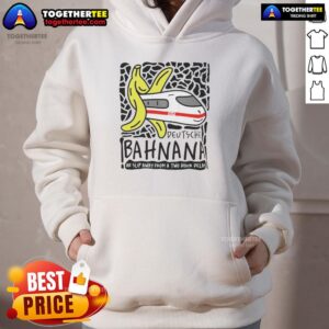 Awesome Deutsche Bahn hoodie design featuring a humorous take on train delays, perfect for railway enthusiasts.