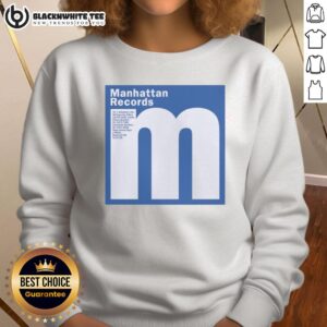 Nice Manhattan Records sweatshirt in Shibuya, Tokyo, featuring hip hop and rap designs, perfect for music lovers.