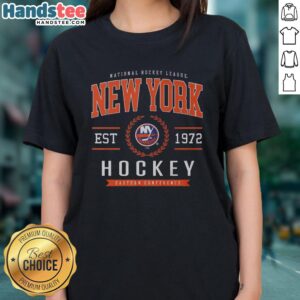 Official New York Islanders Hockey Legacy Crest Ladies Tee featuring vibrant team colors and stylish design for fans.