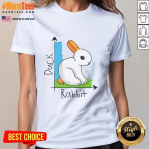 Alt text for 'Awesome-Duck-And-Rabbit-Ladies-Tee': Stylish ladies tee featuring a fun duck and rabbit design, perfect for casual wear.