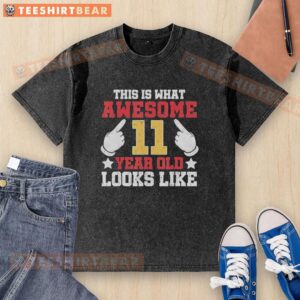 Premium washed t-shirt featuring a cool design for an awesome 11-year-old, perfect for casual wear.