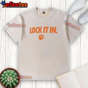 Alt Text: Hot Clemson Tigers 2026 Lock It In Washed T-Shirt in vibrant orange, perfect for fans supporting Clemson football.