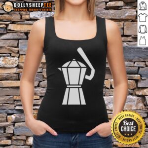 Hot Samuel Aldegheri Moka Pot baseball tank top featuring a vibrant coffee-themed design, perfect for coffee lovers.