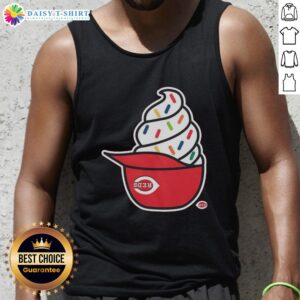 Pretty Cincinnati Reds ice cream tank top featuring vibrant colors and a stylish design, perfect for baseball fans.