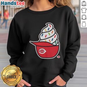 Awesome Cincinnati Reds ice cream sweatshirt featuring vibrant team colors and a cozy design for fans.