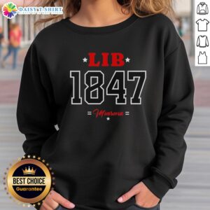 Nice Lib 1847 Monrovia Heritage Liberian sweatshirt featuring vibrant design and cultural pride.