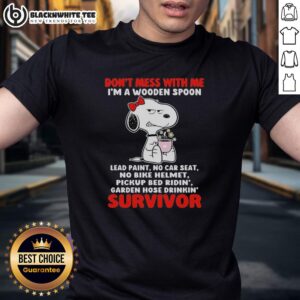 Hot Grumpy Snoopy t-shirt design featuring a wooden spoon and playful warning: 'Don't Mess With Me'.