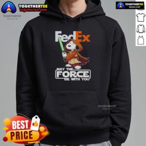 Nice Snoopy FedEx hoodie featuring 'May the Force Be With You' design, perfect for fans of both Snoopy and Star Wars.