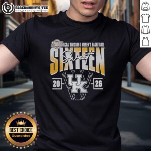 Awesome Kentucky Wildcats 2026 March Madness Sweet 16 NCAA Women's Basketball Tournament T-Shirt design featuring team colors.
