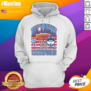Alt Text: Hot Connecticut Huskies UConn past champs tourney win hoodie in navy blue, celebrating NCAA basketball victory.