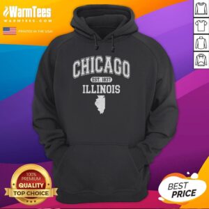Official Chicago Illinois Est 1837 Varsity Hoodie featuring a classic design and vibrant colors for a stylish look.