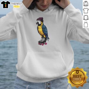 Premium Roller Skating Parrot Graphic Hoodie featuring a vibrant parrot design on a stylish hoodie, perfect for skaters.