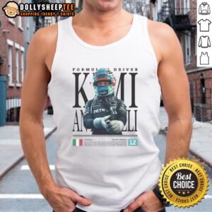 Alt Text: Official Kimi Antonelli F1 racing tank top featuring a stylish design, perfect for motorsport fans and summer wear.