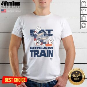 Looney Tunes X Team USA Eat Sleep Dream Train T-Shirt featuring vibrant graphics and a comfortable fit for fans.