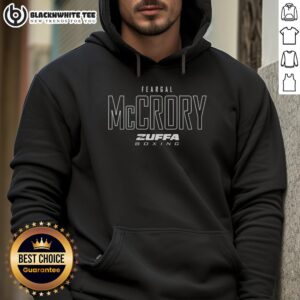 Alt Text: Feargal McCrory Zuffa Boxing Elite Hoodie in black, showcasing stylish design and premium quality for boxing fans.