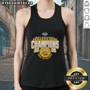 2026 UMBC Retrievers men's basketball tournament champions tank top featuring team logo and championship graphics.
