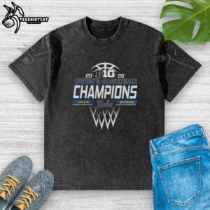 Premium UCLA Bruins Women's Basketball NCAA 2026 Big Ten Logo Washed T-Shirt, featuring a stylish design for fans.