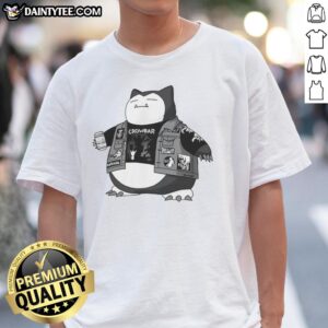 Nice Pokemon Snorlax Sludge Metal Band T-Shirt featuring a unique design of Snorlax in a heavy metal style.