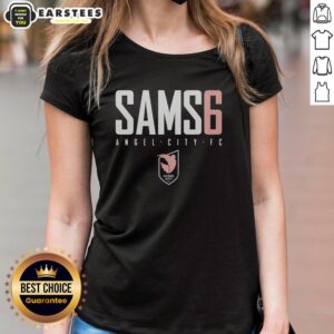 Awesome Sams6 Emily Sams Angel City FC logo ladies tee showcasing stylish design and team spirit for fans.