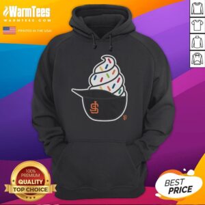 Cozy San Francisco Giants ice cream hoodie featuring vibrant team colors and logo, perfect for fans on chilly days.
