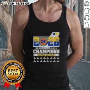 Alt Text: Michigan Wolverines tank top celebrating their 2026 Big Ten Regular Season Champions title.