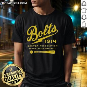 Vintage Bridgeport Bolts Connecticut baseball t-shirt showcasing defunct team logo and retro design.