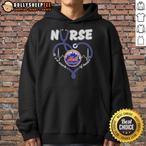 New York Mets MLB nurse hoodie with stethoscope design, perfect for fans and healthcare professionals.