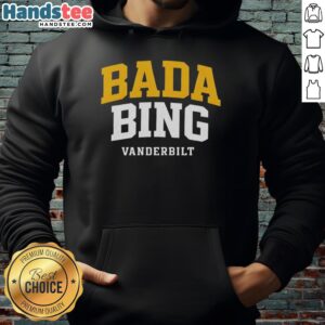 Premium Chandler Bing Vanderbilt Bada Bing hoodie in black with iconic quotes from Friends TV show.