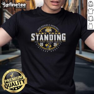 Alt Text: Official Kirtland Hornets 2026 OHSAA Boys Basketball Division 6 Last Four Standing T-Shirt showcasing team pride.