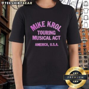 Hot Mike Krol touring musical act in the USA, featuring a stylish ladies tee design for fans.