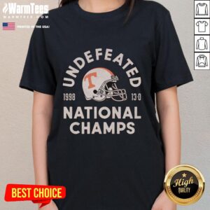 1998 Utah Football National Champs ladies tee featuring vibrant graphics and a comfortable fit for fans.