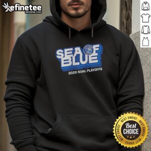 Original Steinbach Pistons Seaof Blue 2026 MJHL Playoff T-Shirt - Image 2