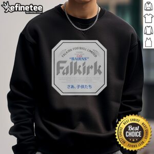 Original Falkirk Japanese Beer Sweatshirt in navy blue with vibrant graphic design, perfect for casual wear.